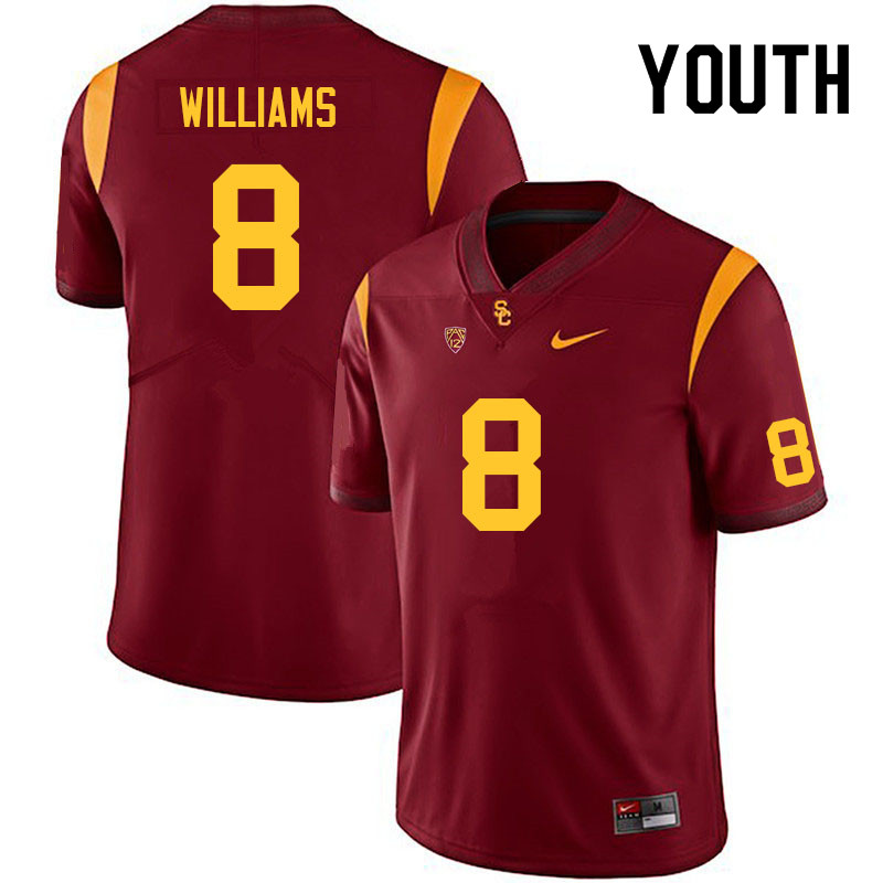 Youth #8 CJ Williams USC Trojans College Football Jerseys Sale-Cardinal